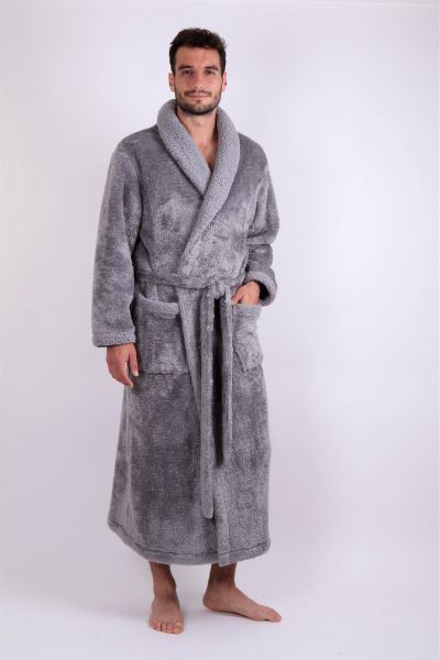 ALTA dlouhý pánský župan Šedá se šálovým límcem, vel. S, galerie